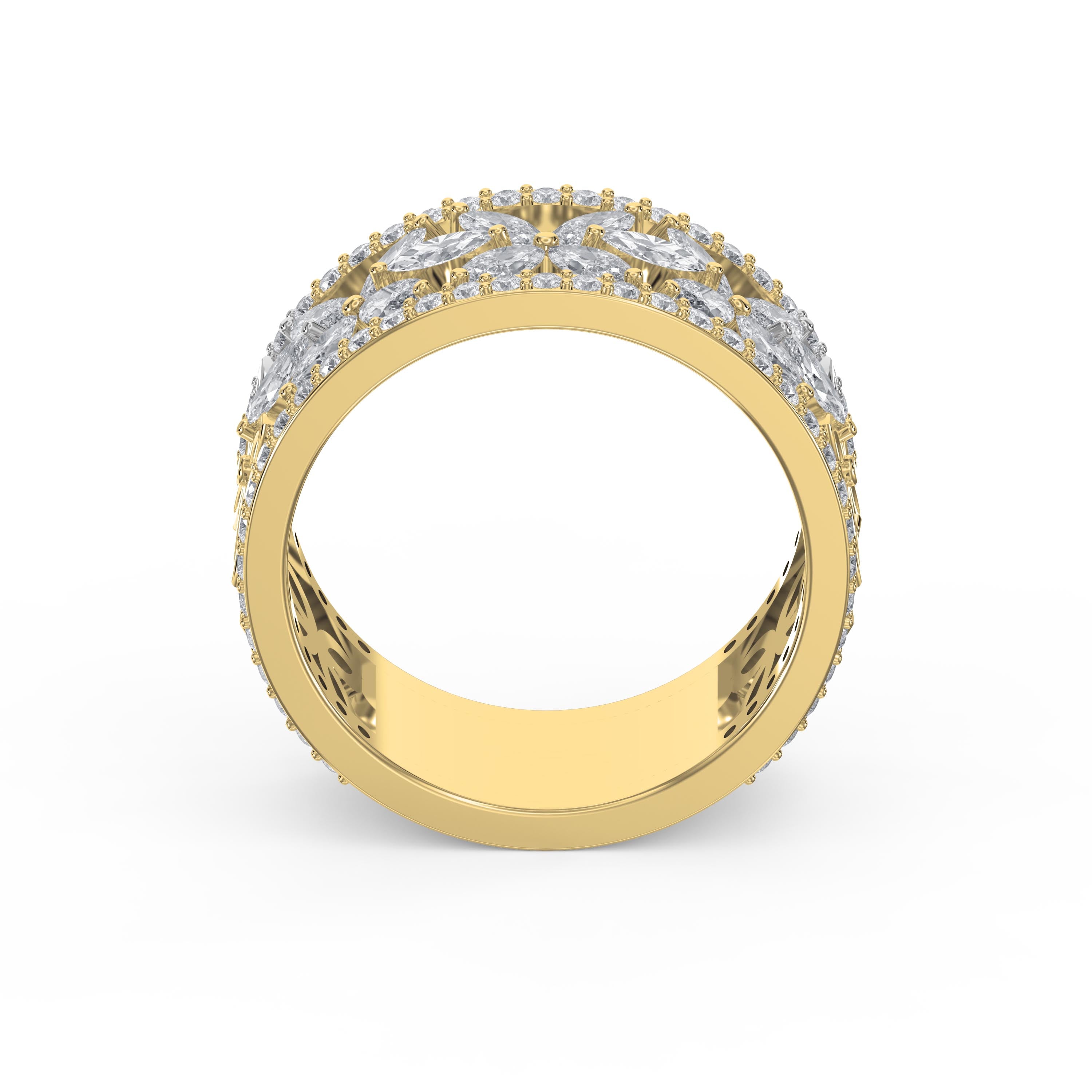Crafted Round & Marquise cut Diamond Band