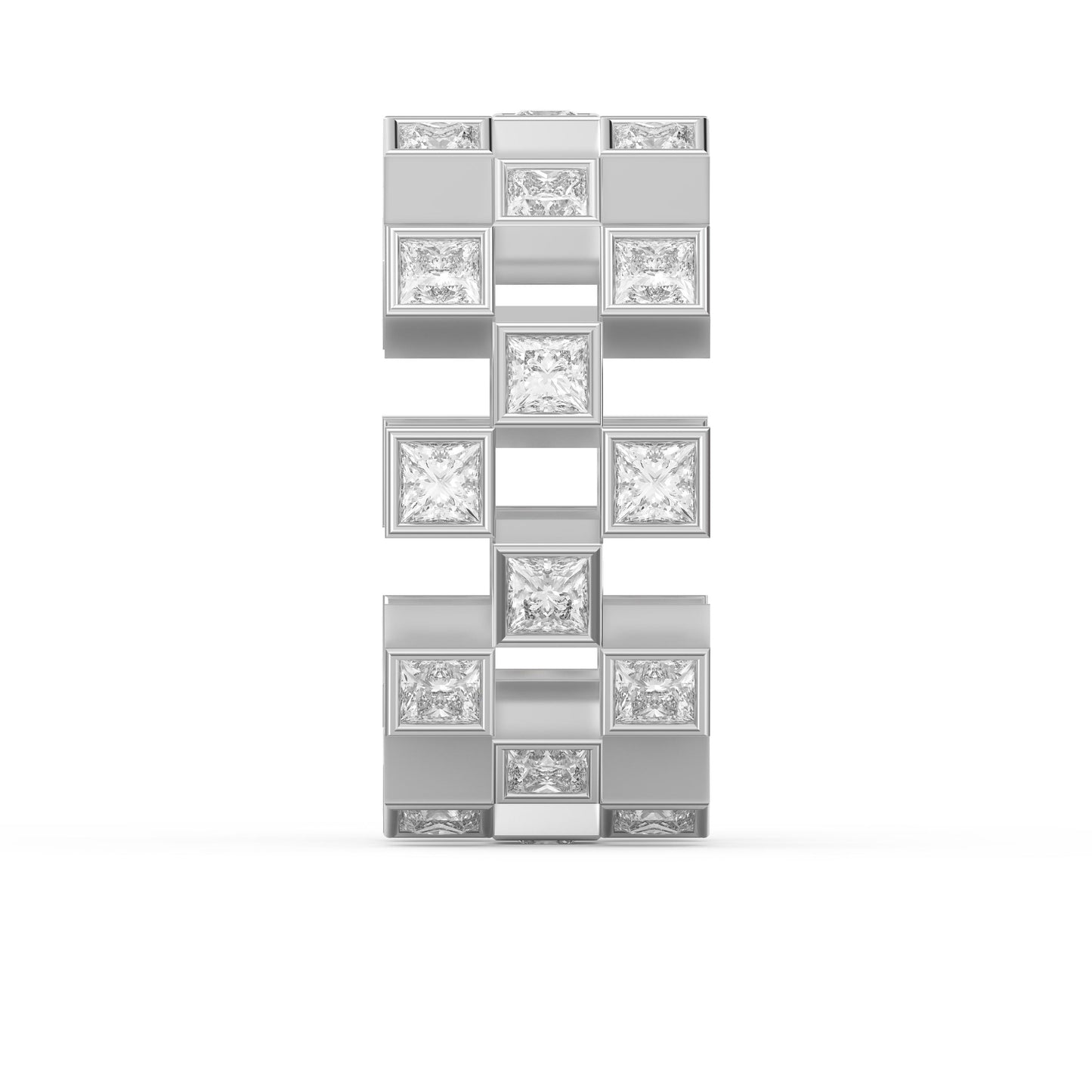 Bold Geometric Princess Cut Diamond Band ( 2.00 - 3.00 ct. )