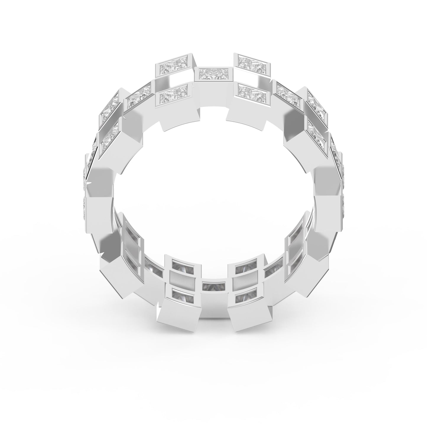 Bold Geometric Princess Cut Diamond Band ( 2.00 - 3.00 ct. )