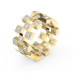 Bold Geometric Princess Cut Diamond Band