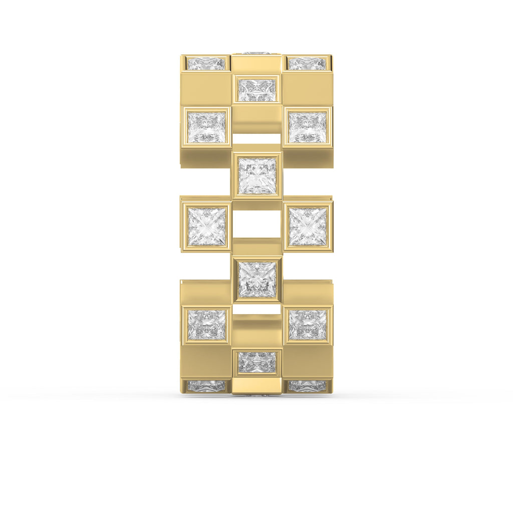 Bold Geometric Princess Cut Diamond Band