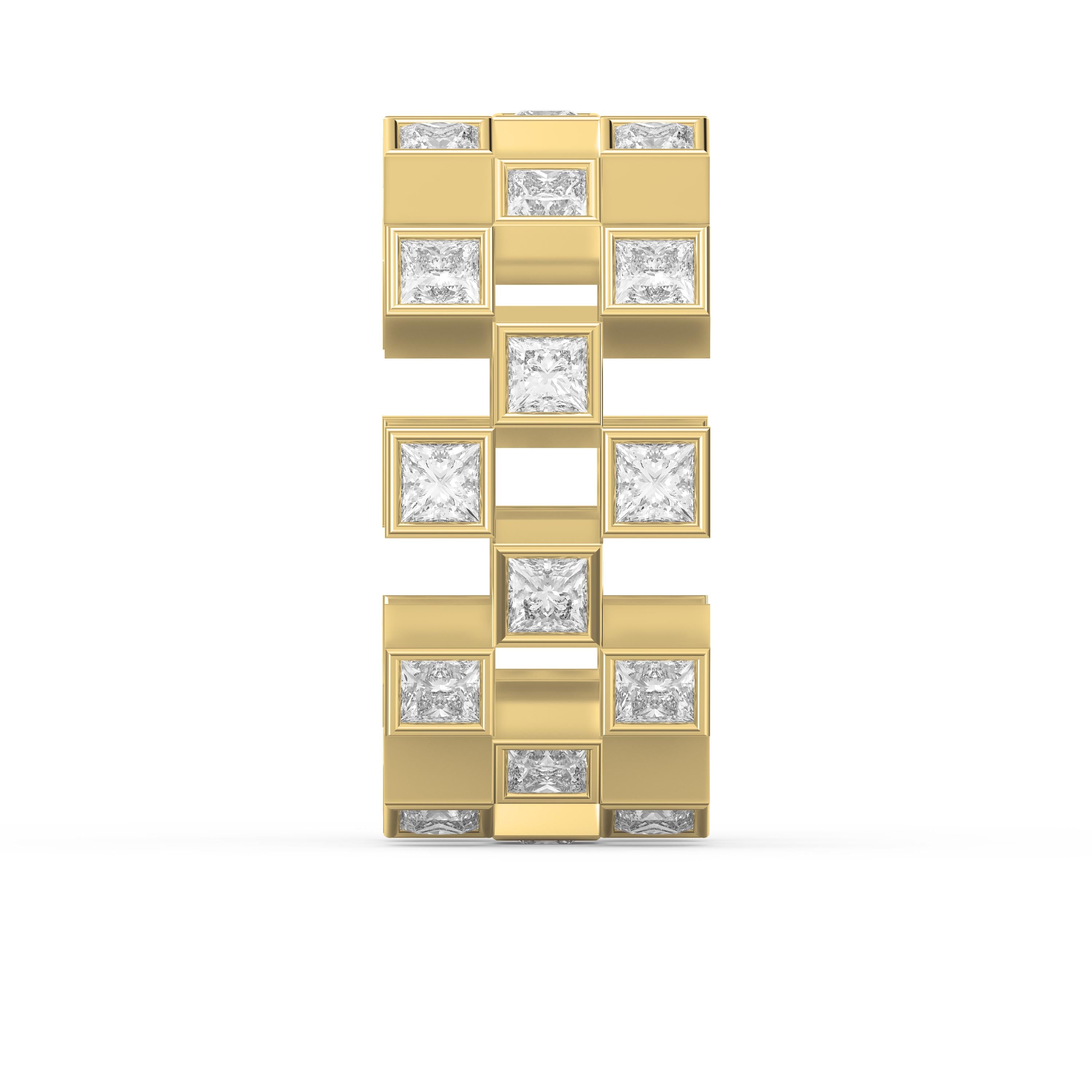 Bold Geometric Princess Cut Diamond Band