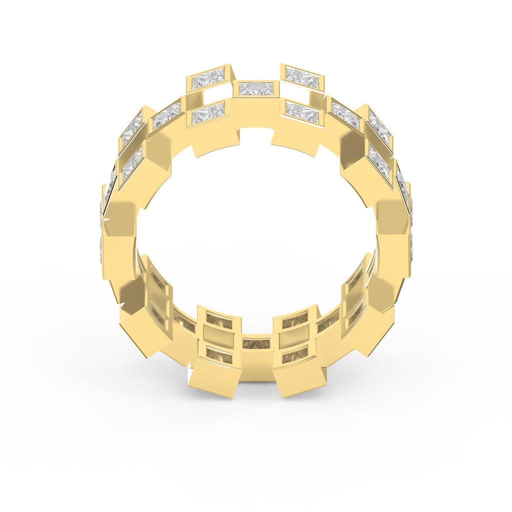 Bold Geometric Princess Cut Diamond Band