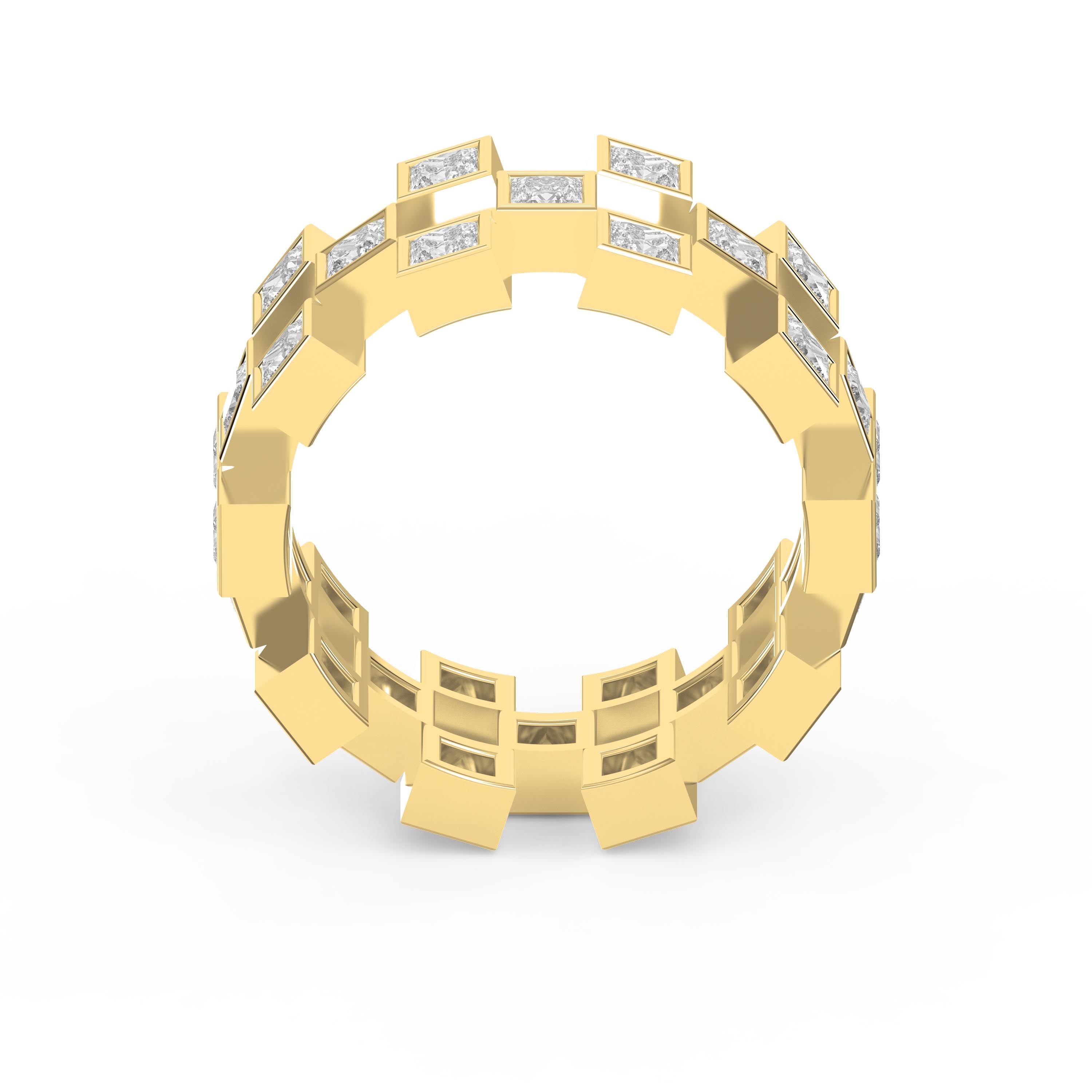 Bold Geometric Princess Cut Diamond Band