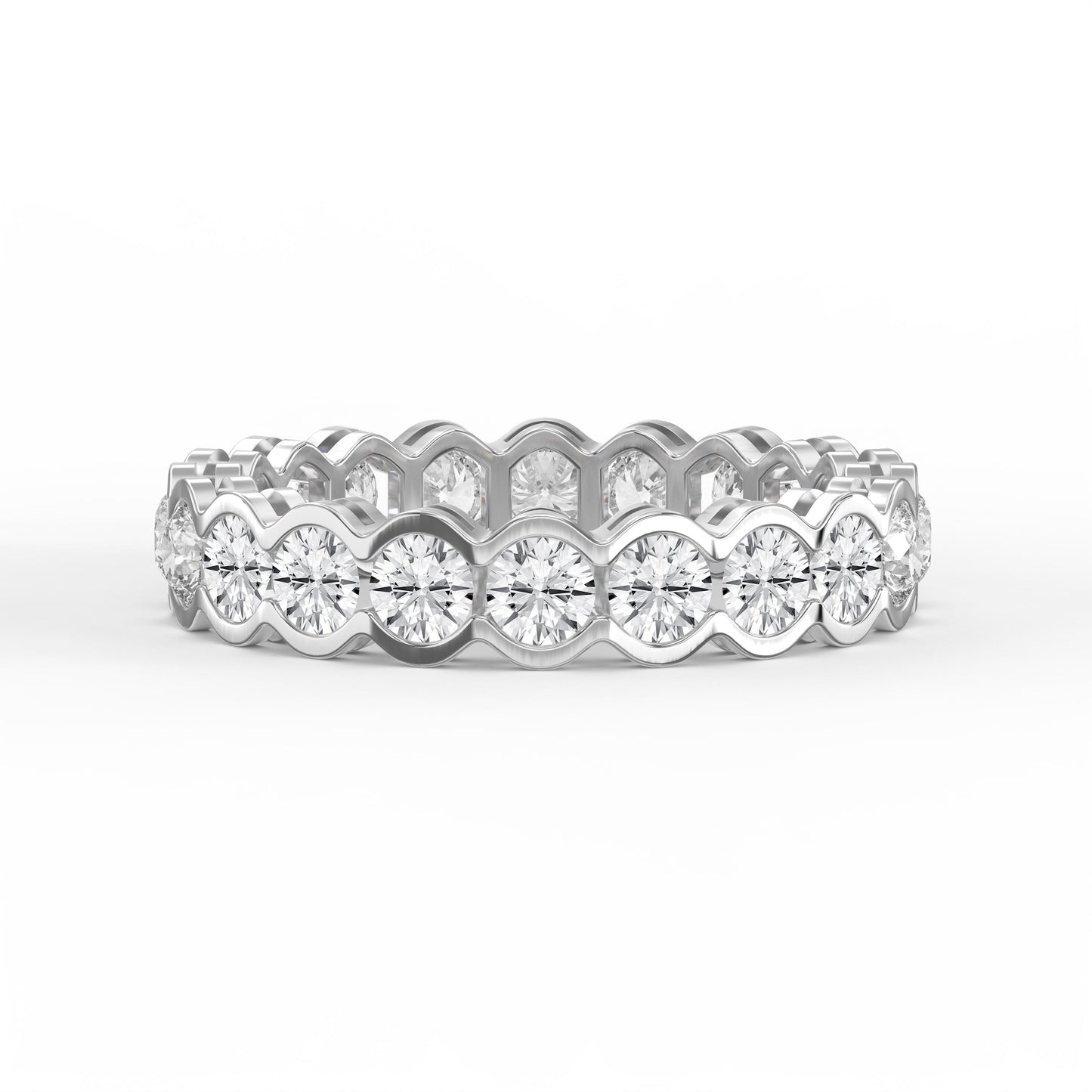 Elegant Bezel Set Round Cut Diamond Band (2.00 - 3.00 ct. )