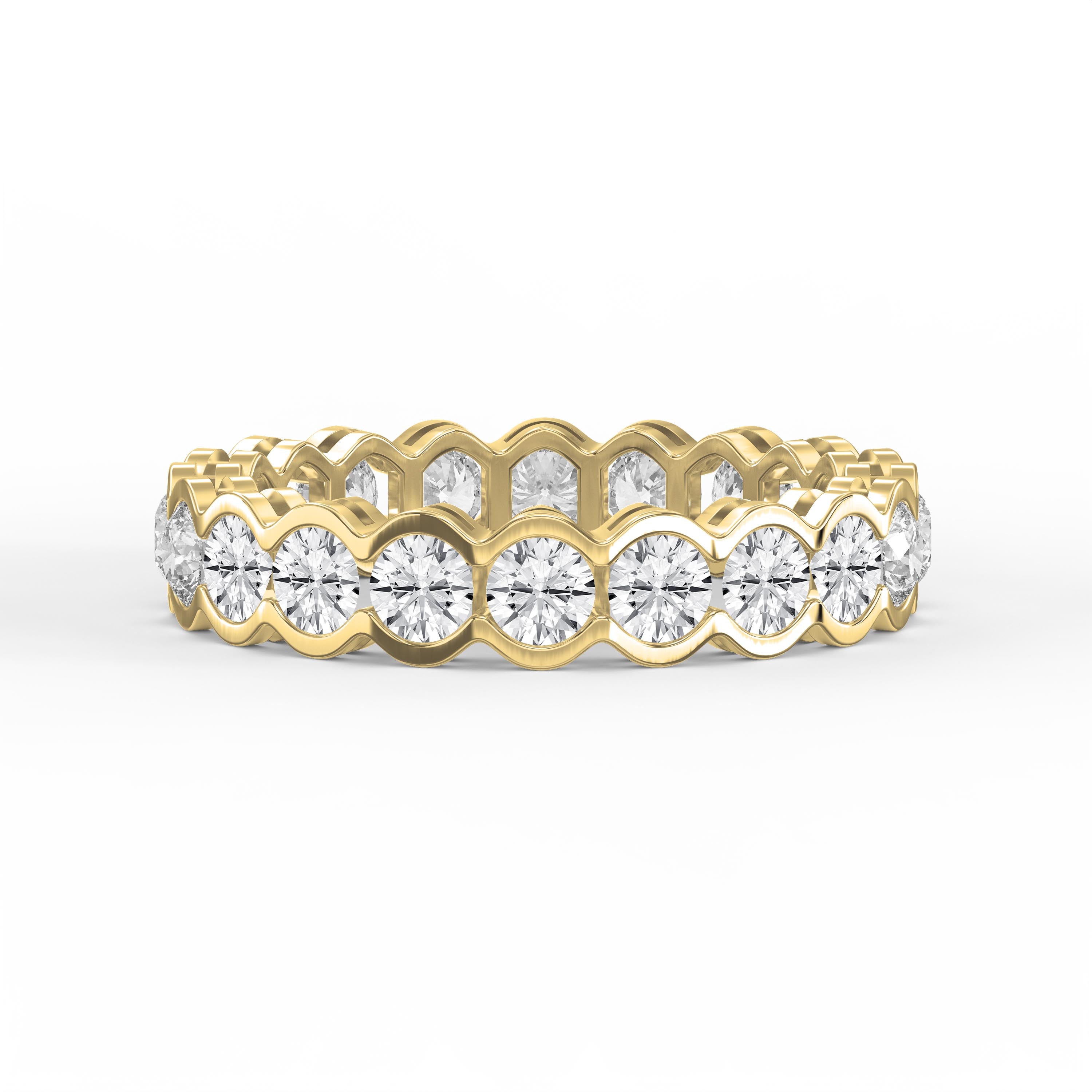 Elegant Bezel Set Round Cut Diamond Band – VALAM