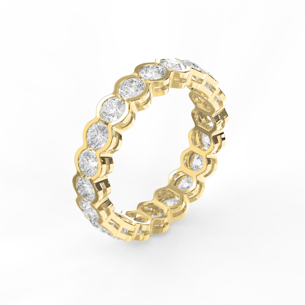 Elegant Bezel Set Round Cut Diamond Band
