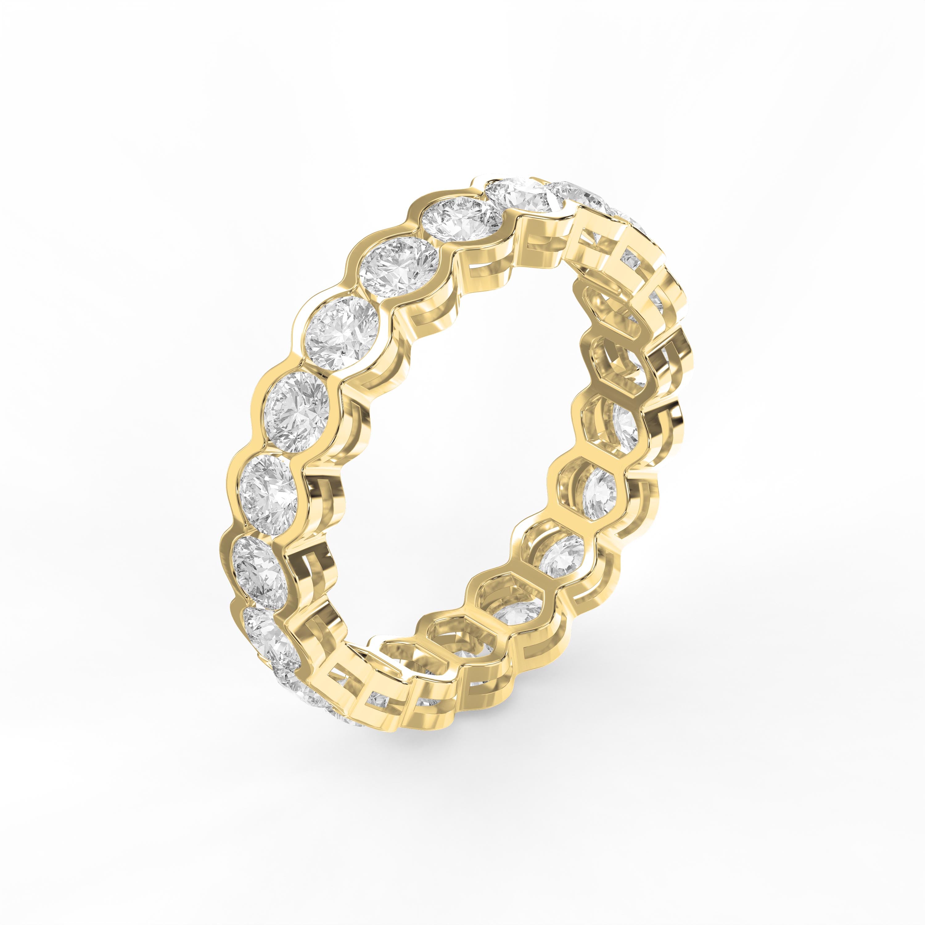 Elegant Bezel Set Round Cut Diamond Band