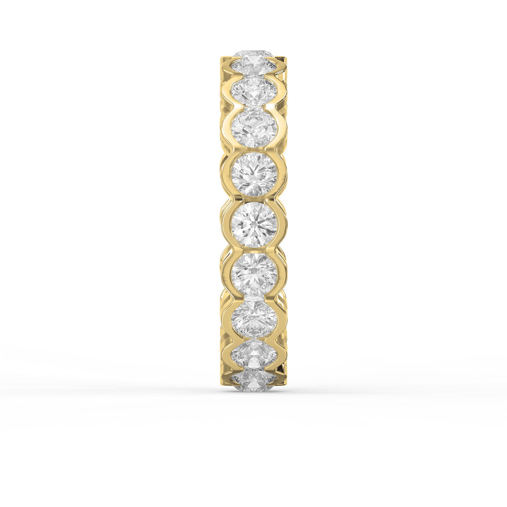 Elegant Bezel Set Round Cut Diamond Band