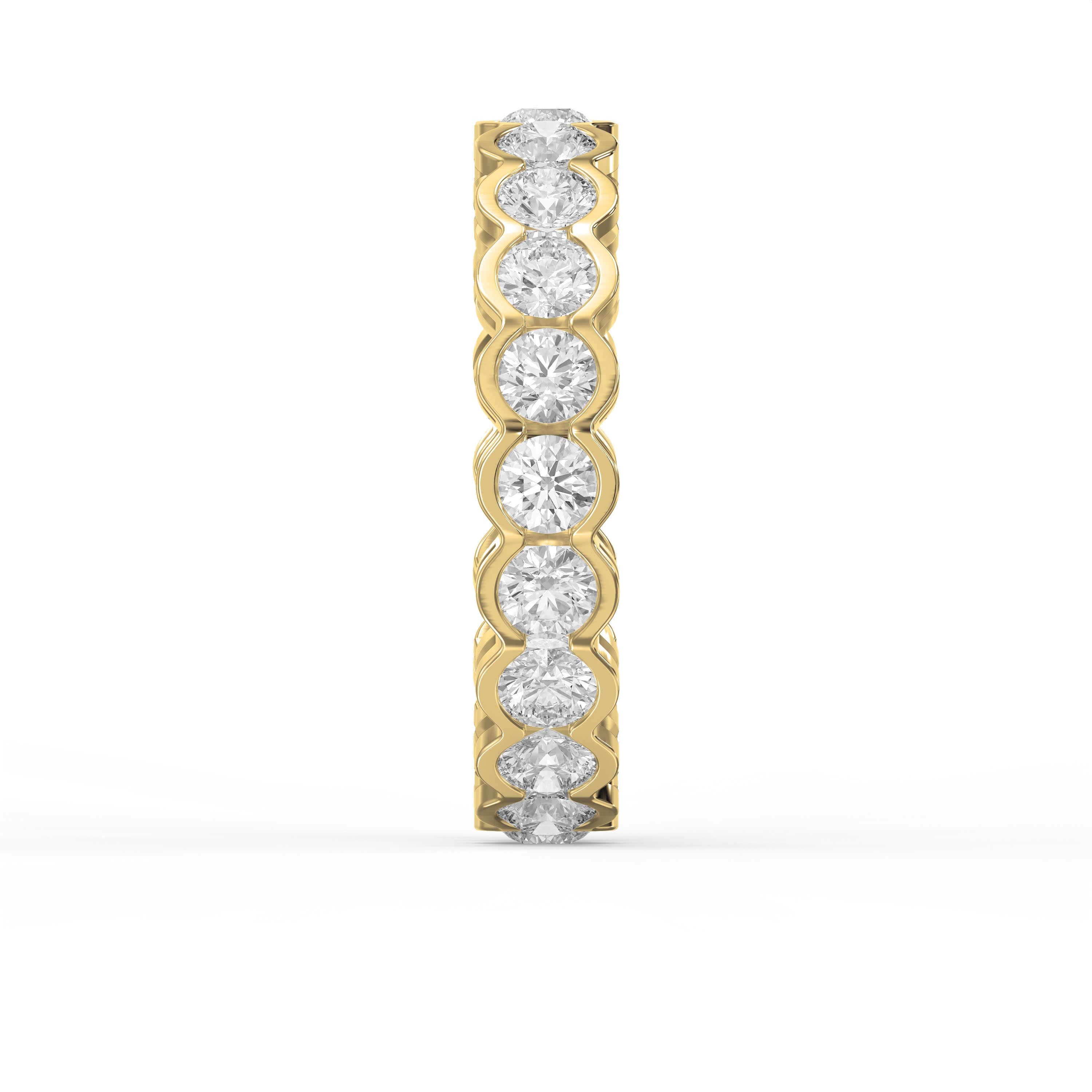 Elegant Bezel Set Round Cut Diamond Band