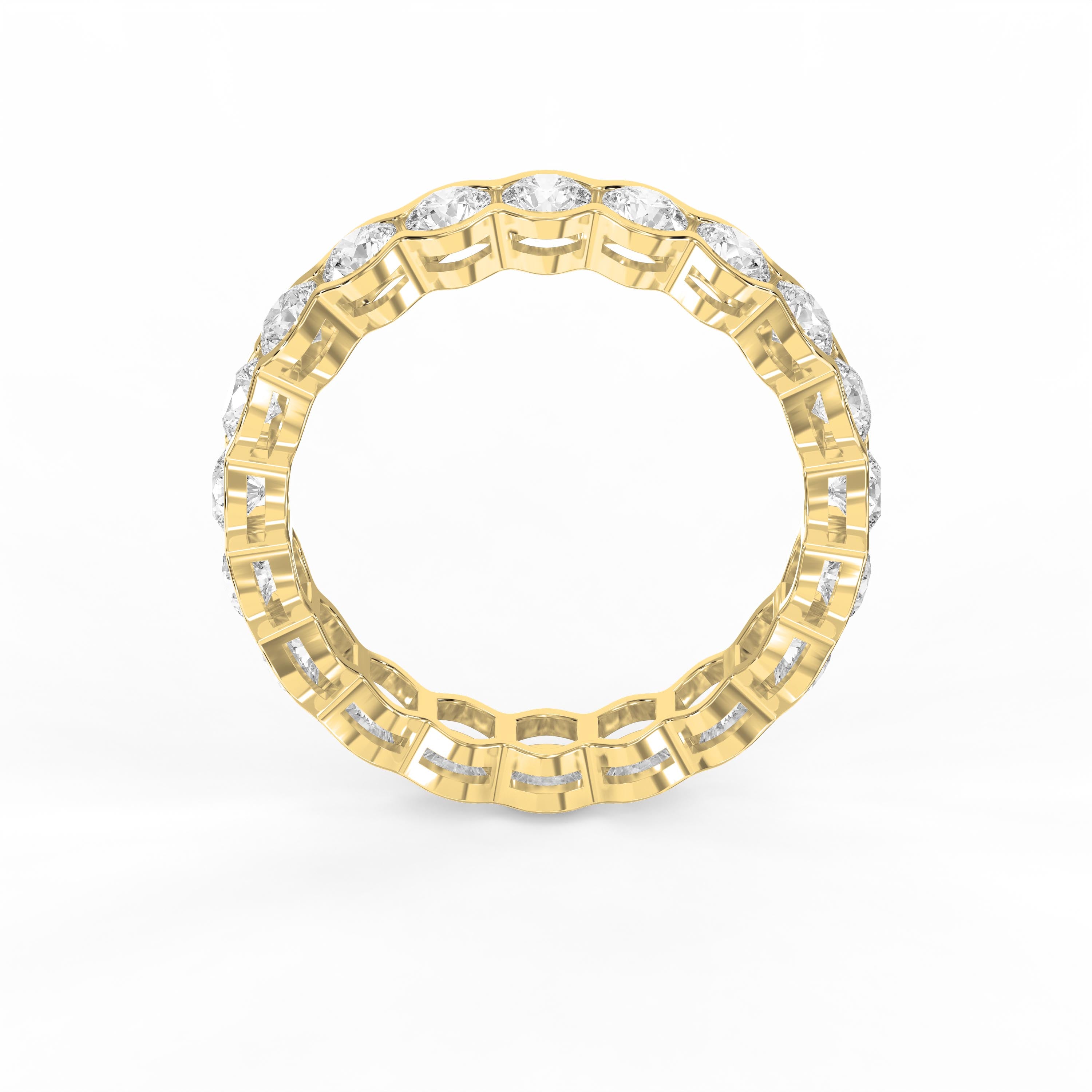 Elegant Bezel Set Round Cut Diamond Band
