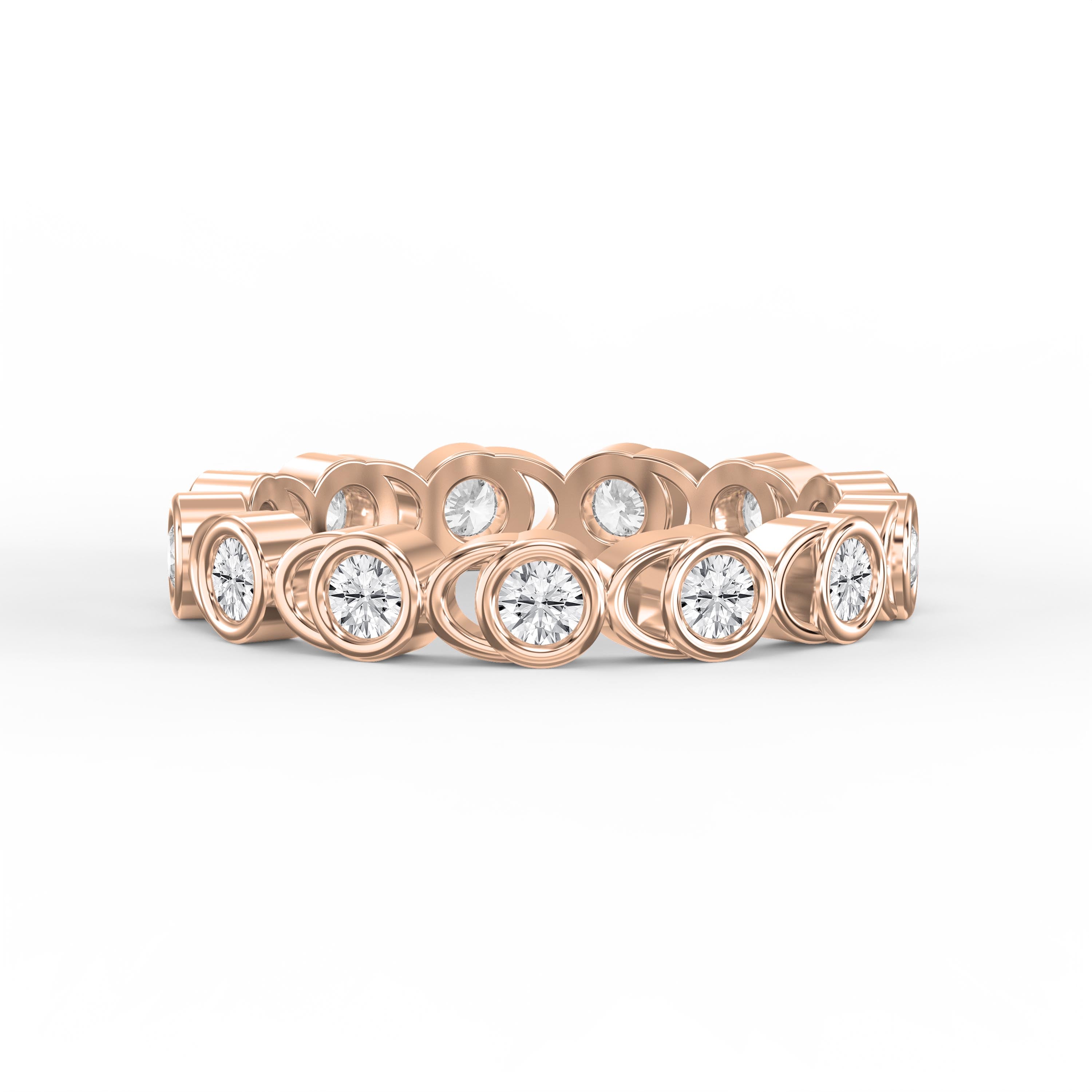 Bezel Setting Round Shape Diamond Ring