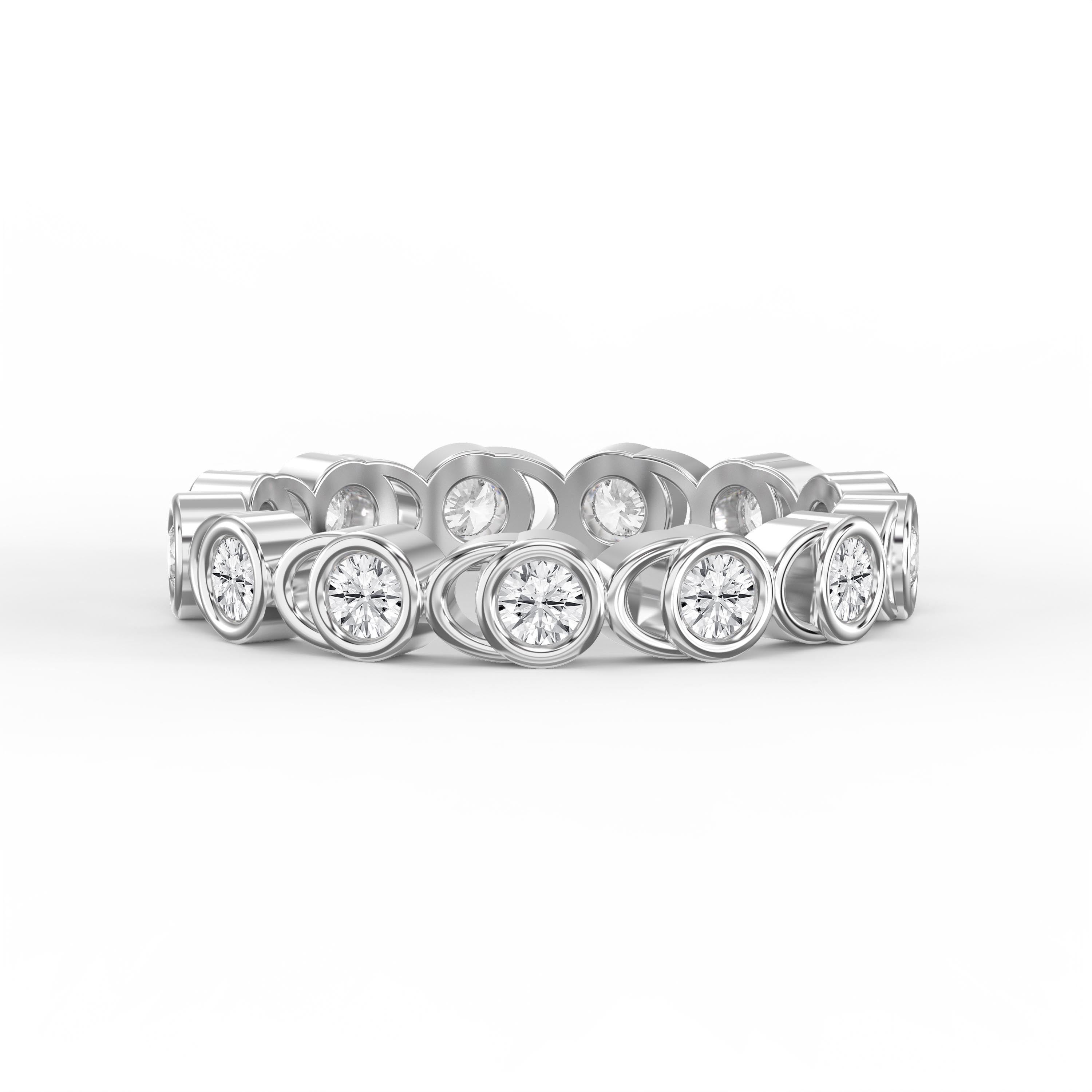 Bezel Setting Round Shape Diamond Ring