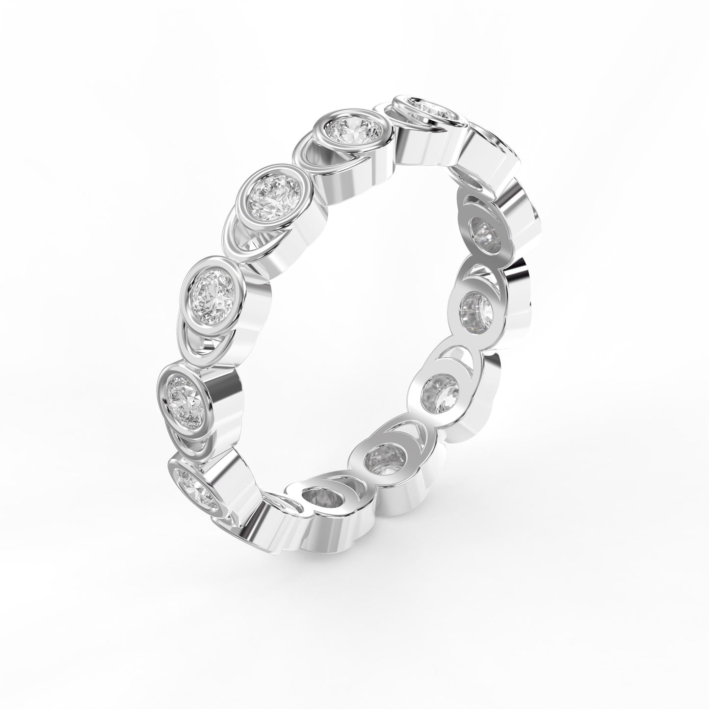 Bezel Setting Round Shape Diamond Ring