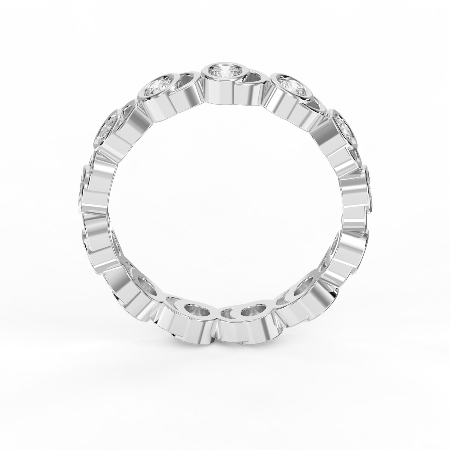 Bezel Setting Round Shape Diamond Ring