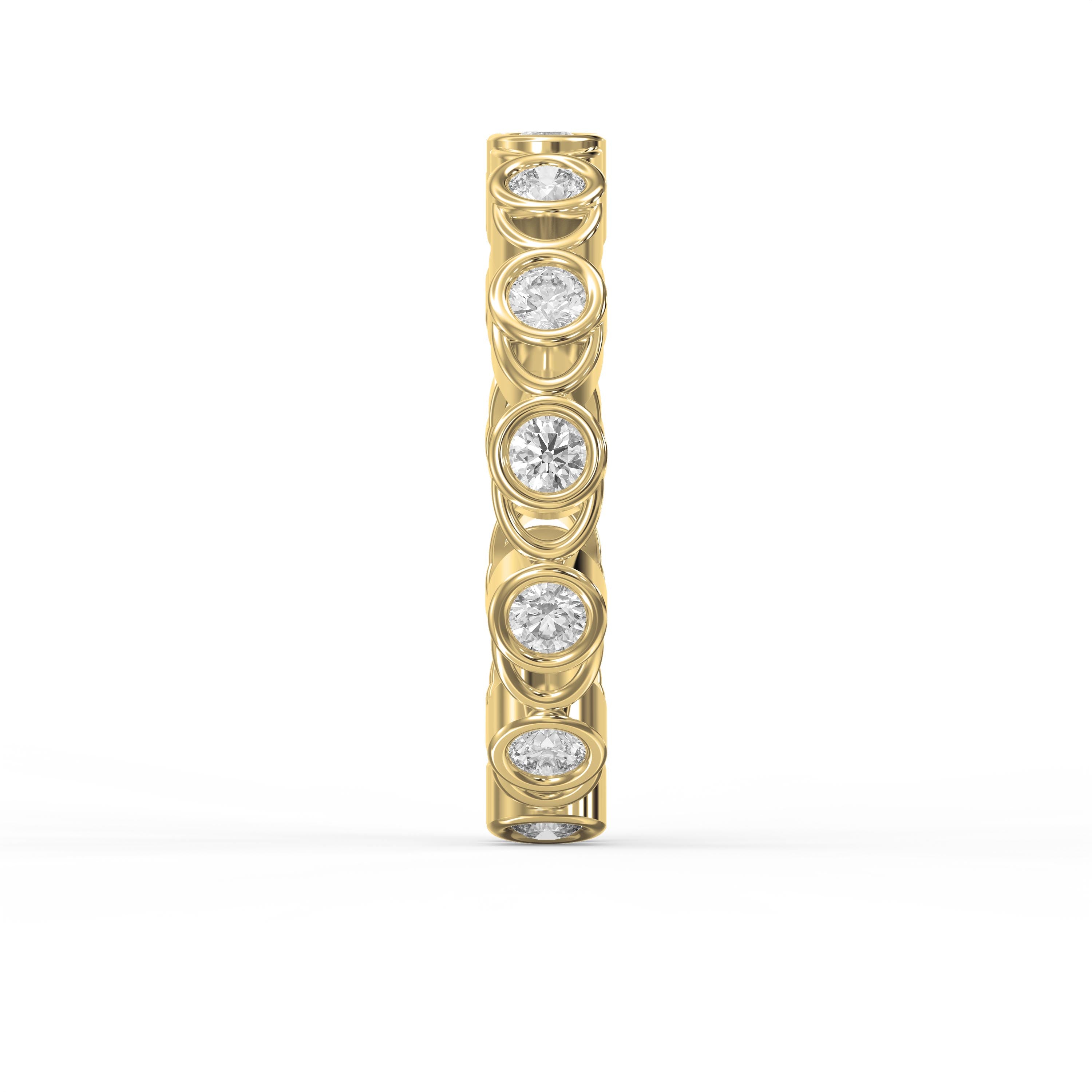 Bezel Setting Round Shape Diamond Ring