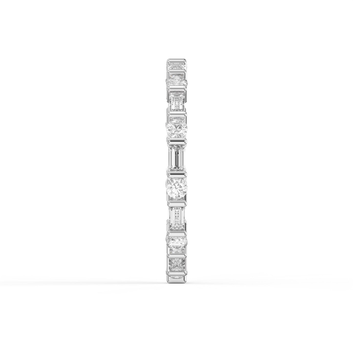 Luxury Round Baguette Cut Diamond Duo Ring