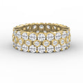 Wide Multi Row Round Brilliant Cut Diamond Band