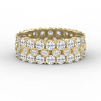 Wide Multi Row Round Brilliant Cut Diamond Band