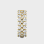 Wide Multi Row Round Brilliant Cut Diamond Band