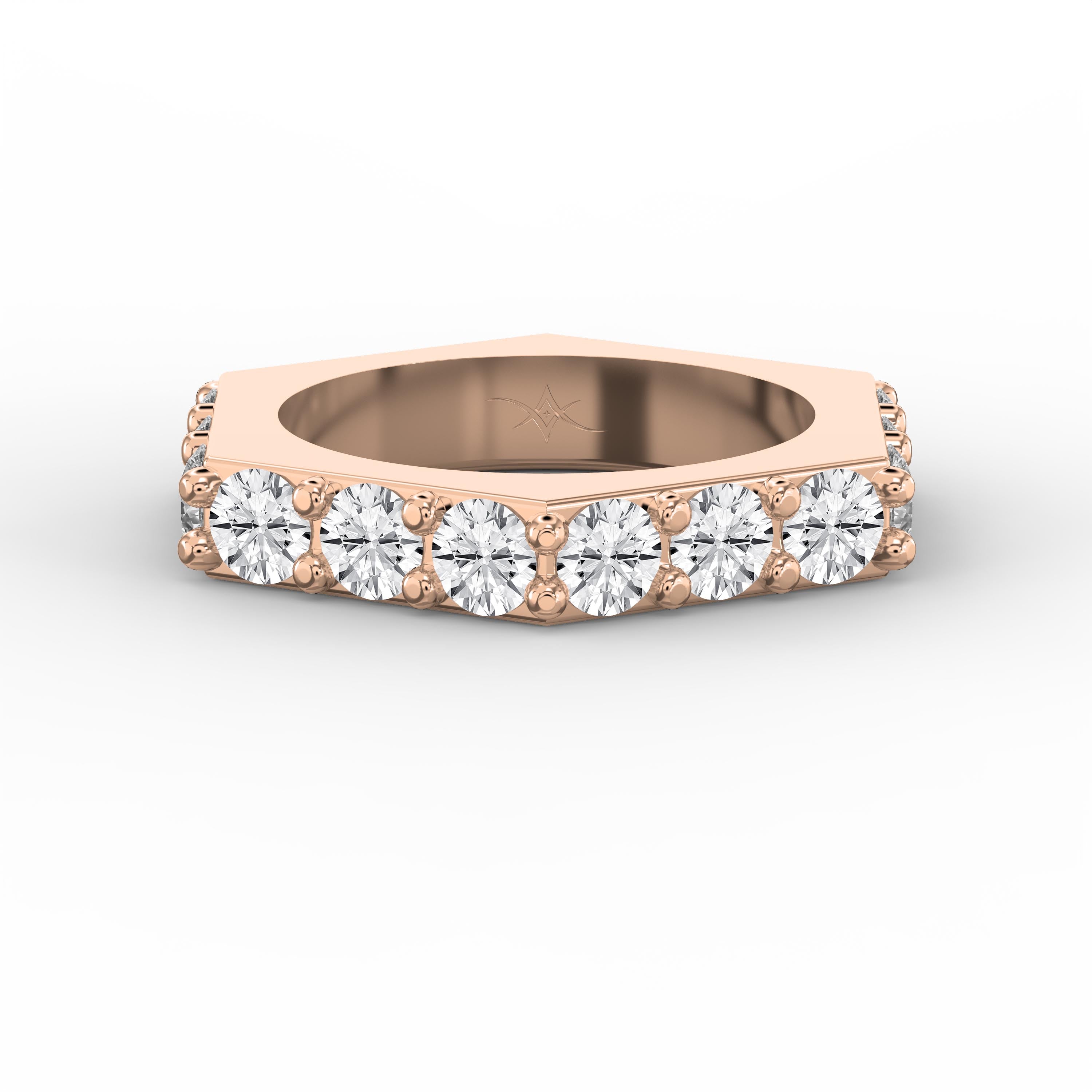 Forever Edge Unique Geometric Round Diamond Band