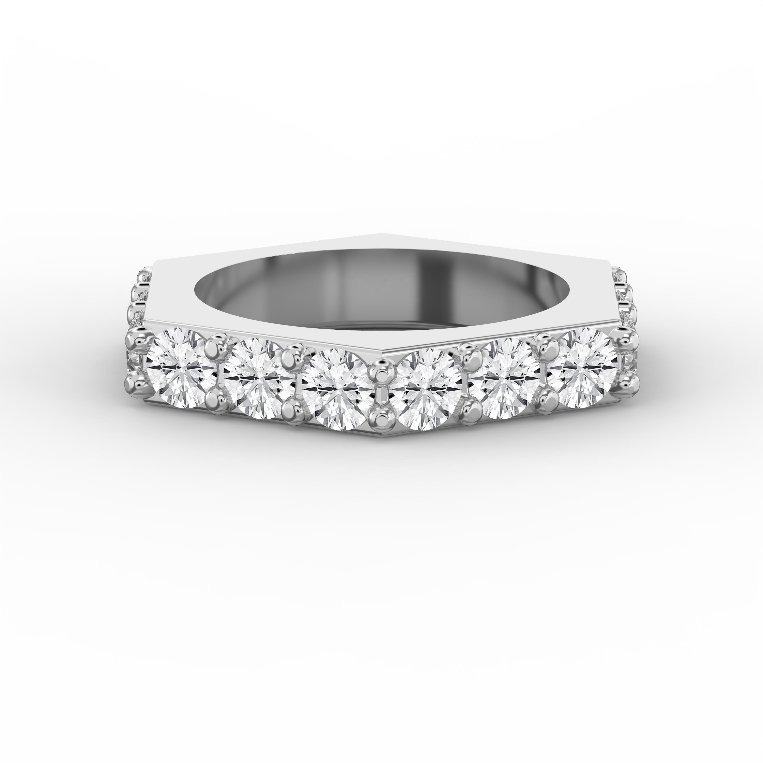 Forever Edge Unique Geometric Round Diamond Band