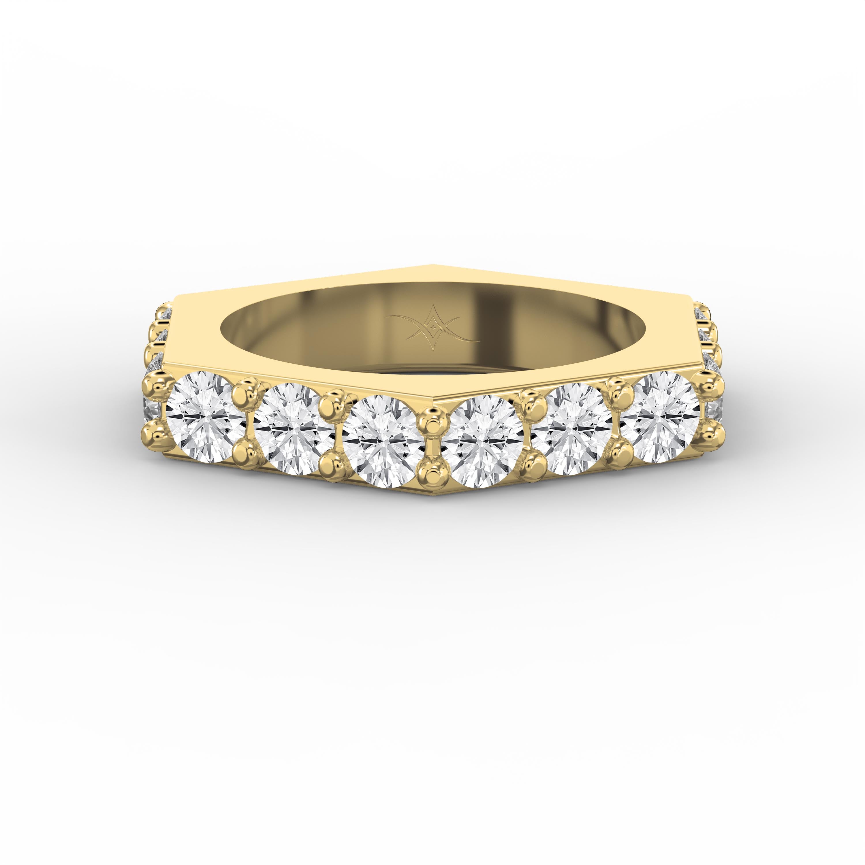Forever Edge Unique Geometric Round Diamond Band