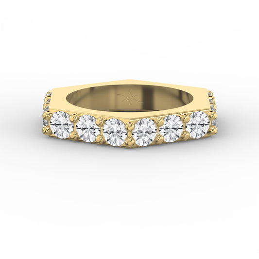 Forever Edge Unique Geometric Round Diamond Band