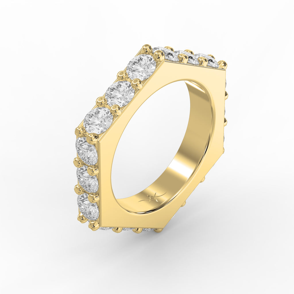 Forever Edge Unique Geometric Round Diamond Band