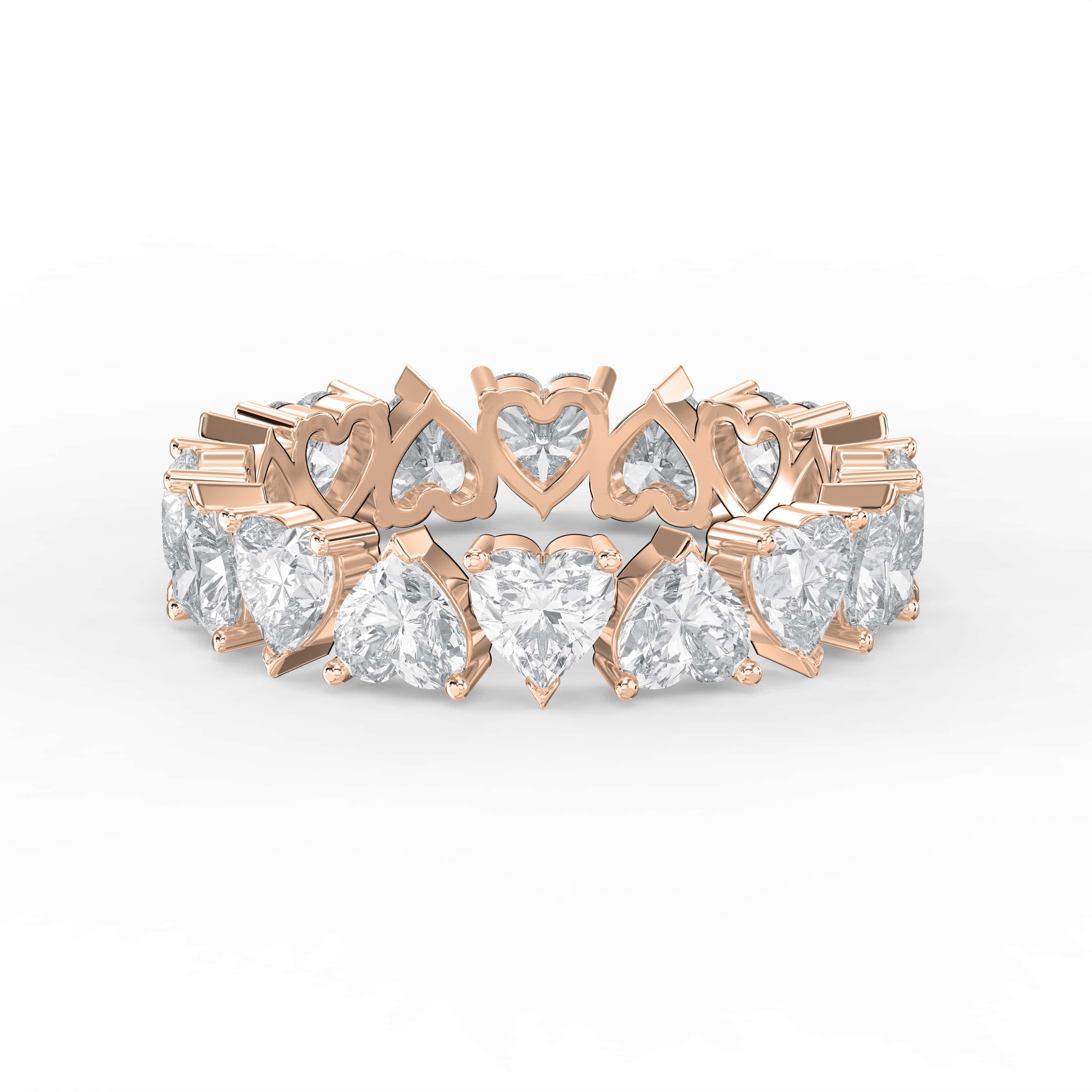 Luxury Heart Shape Diamond Eternity Ring