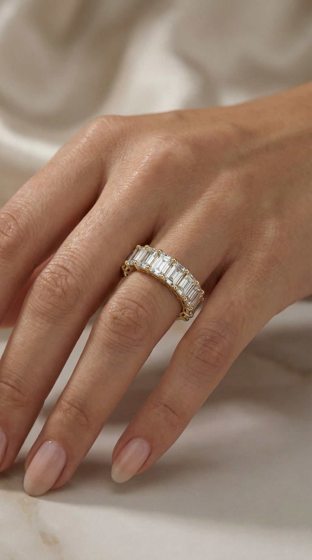 Timeless Emerald Shape Diamond Eternity Ring