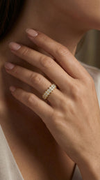 Marquise Motif Round Diamond Wedding Band