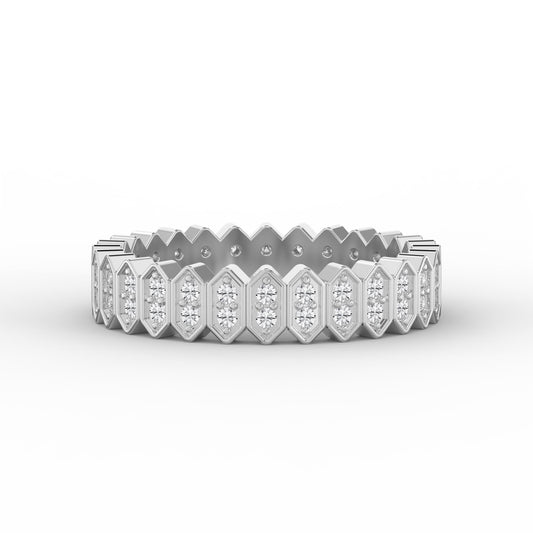 Marquise Motif Round Diamond Wedding Band ( 0.50 - 1.00 ct. )