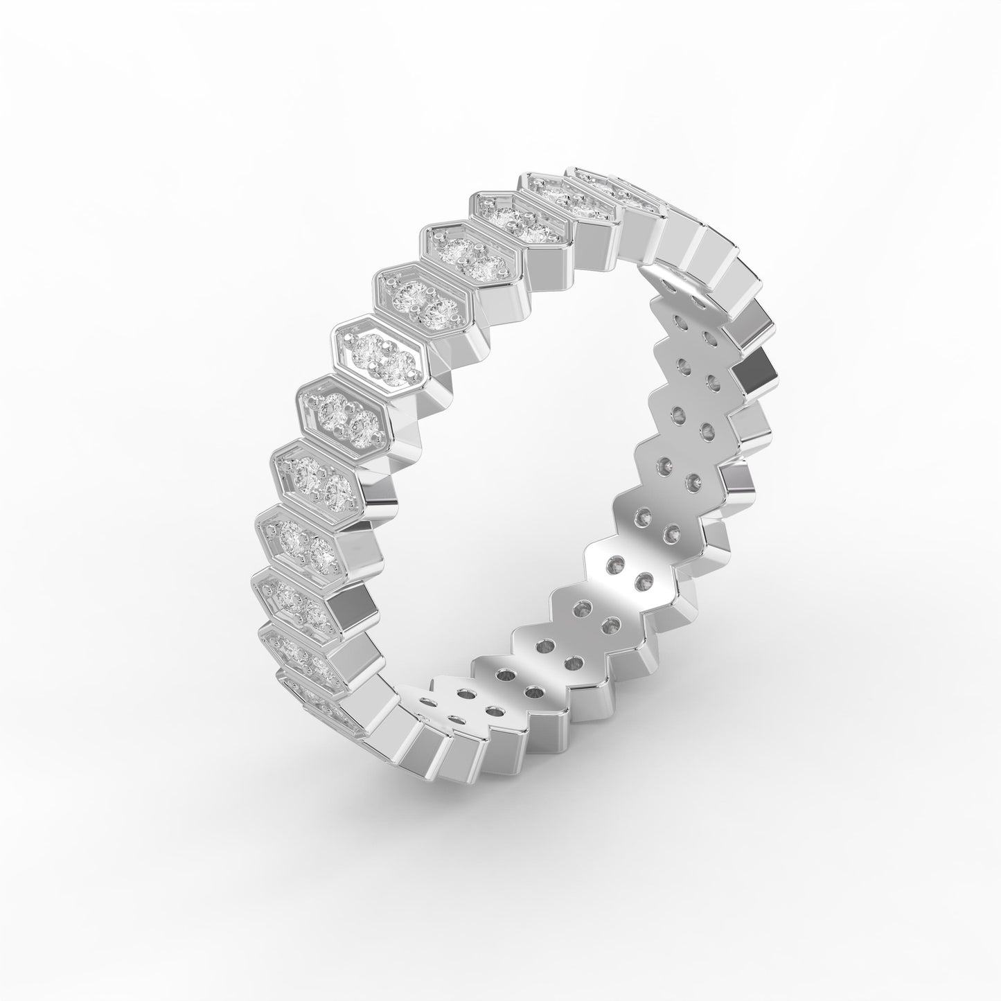 Marquise Motif Round Diamond Wedding Band ( 0.50 - 1.00 ct. )