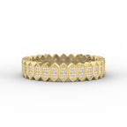 Marquise Motif Round Diamond Wedding Band