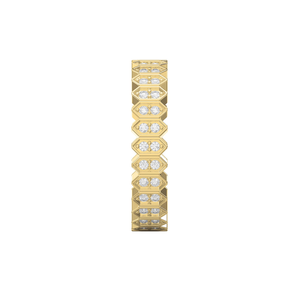 Marquise Motif Round Diamond Wedding Band