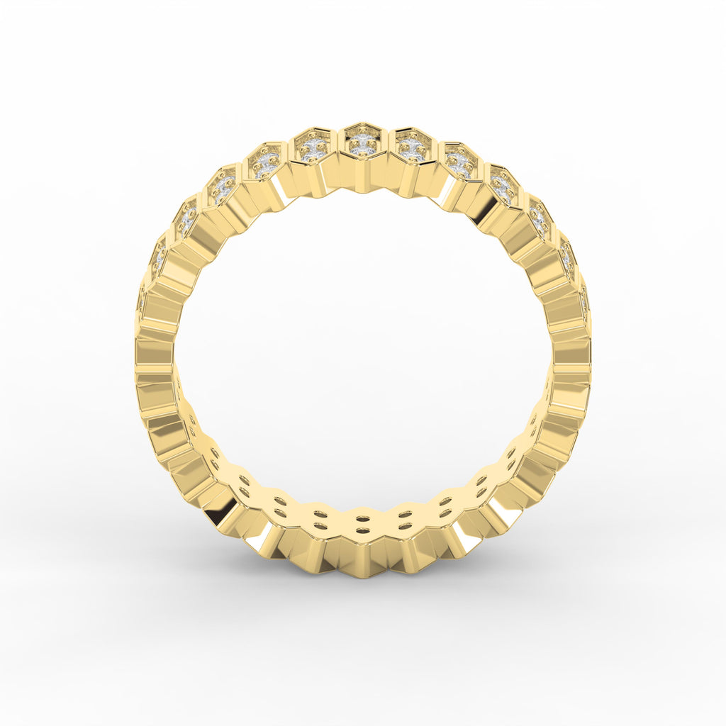 Marquise Motif Round Diamond Wedding Band