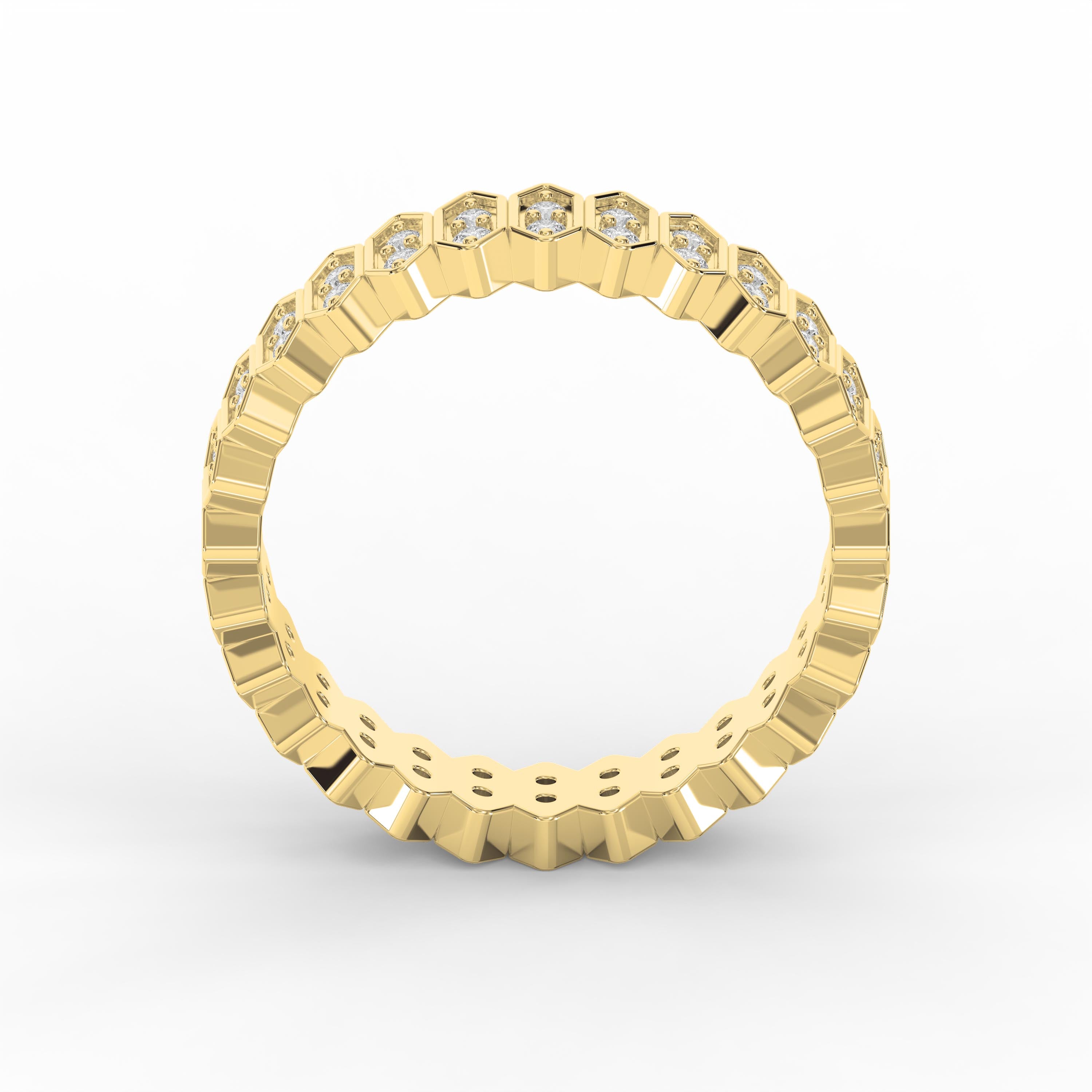 Marquise Motif Round Diamond Wedding Band