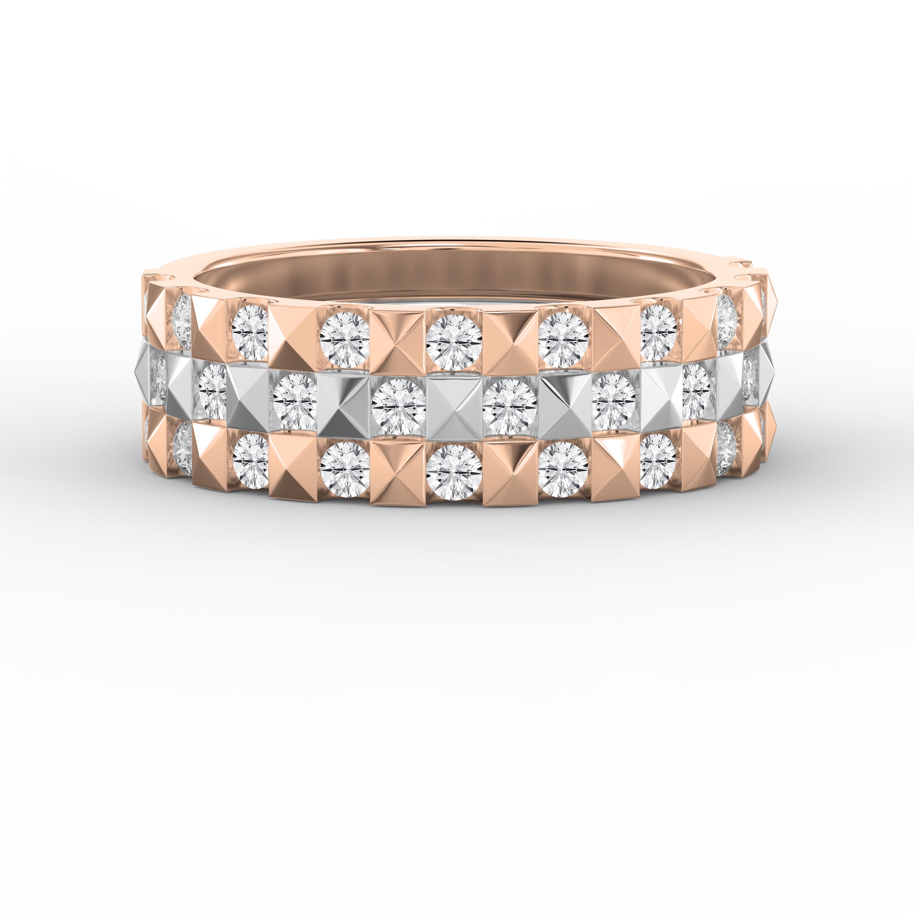Stellar Edge Two-Tone Diamond Band Round Brilliant Cut Diamond ( 0.75 - 1.00 ct. )