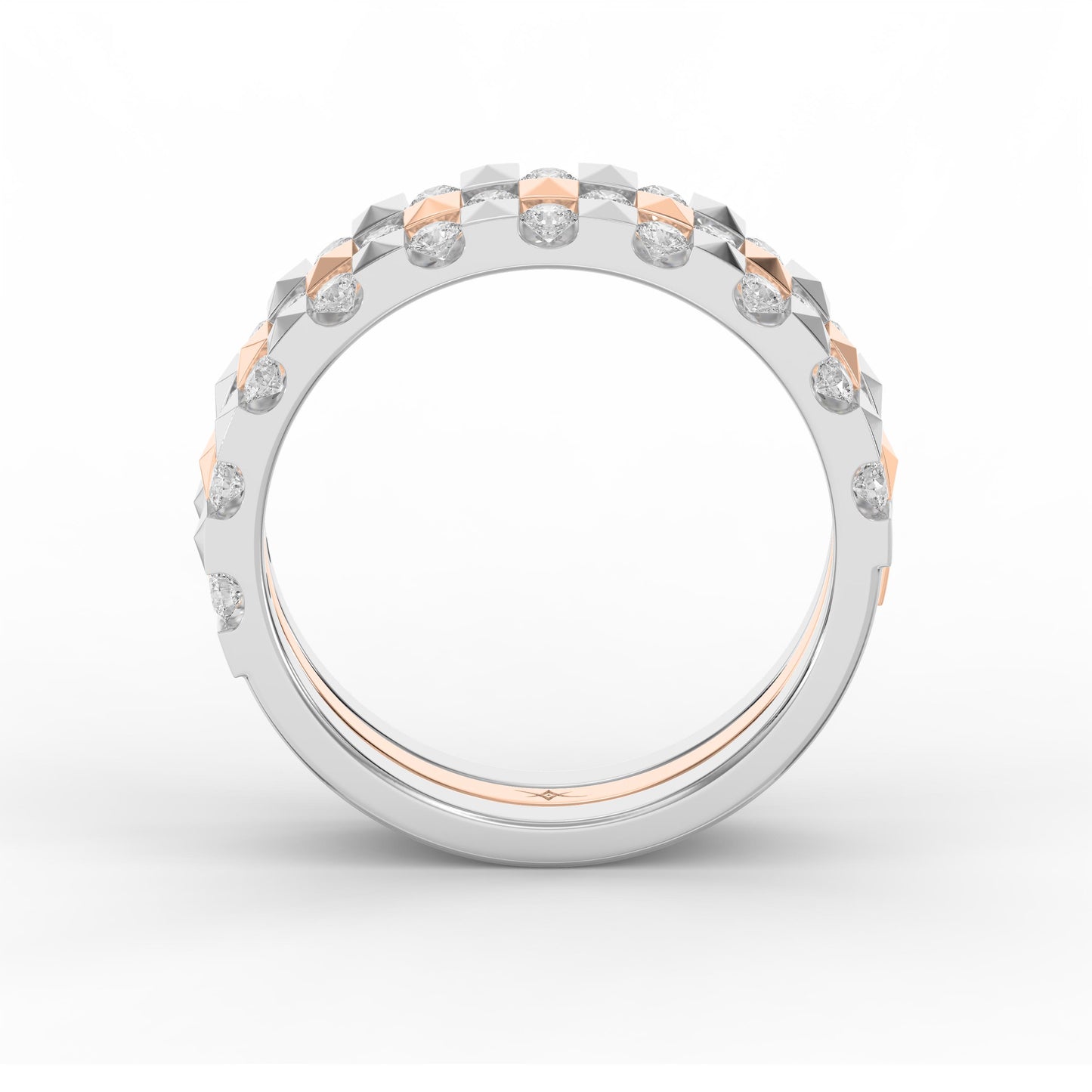 Stellar Edge Two-Tone Diamond Band Round Brilliant Cut Diamond ( 0.75 - 1.00 ct. )
