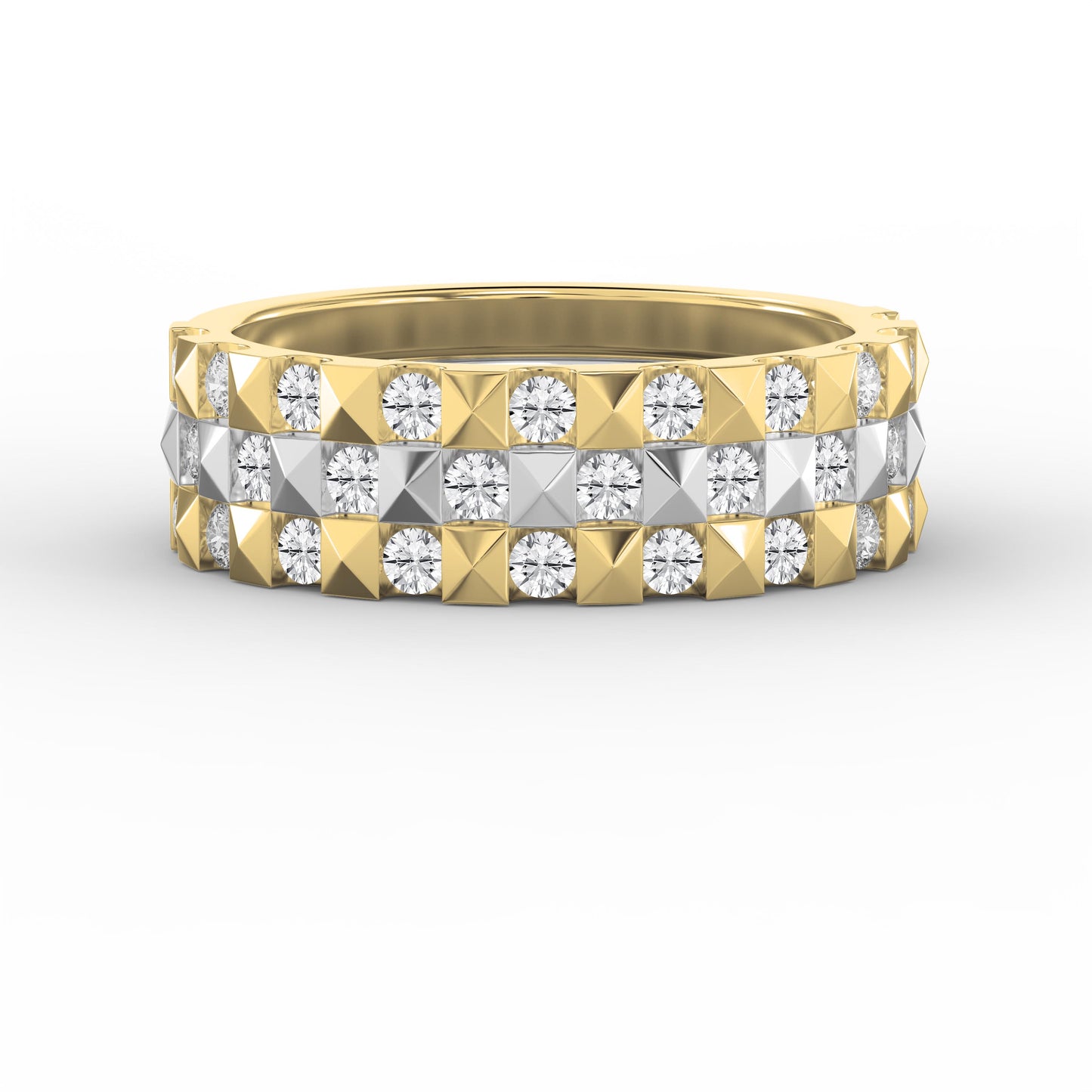 Stellar Edge Two-Tone Diamond Band Round Brilliant Cut Diamond ( 0.75 - 1.00 ct. )