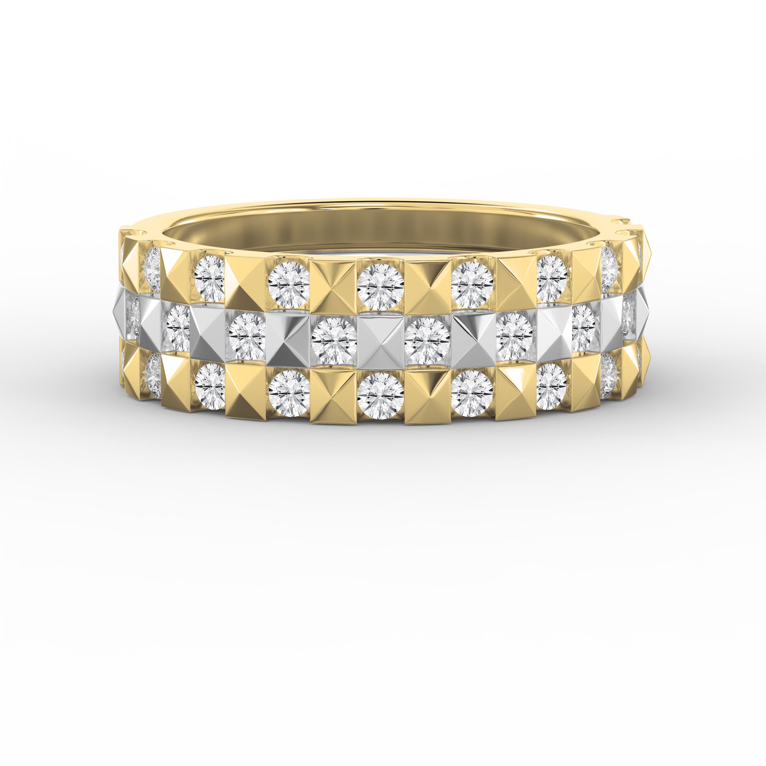 Stellar Edge Two-Tone Diamond Band Round Brilliant Cut Diamond ( 0.75 - 1.00 ct. )