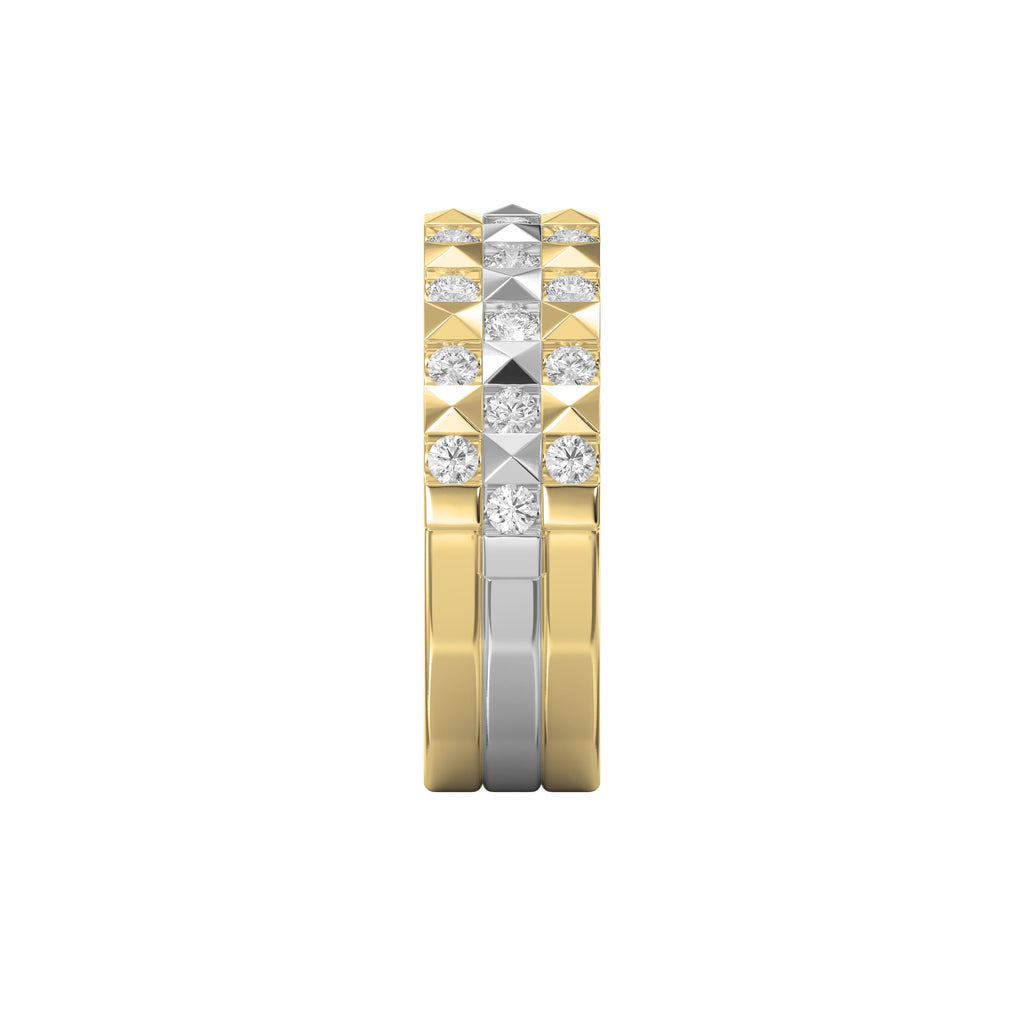 Stellar Edge Two-Tone Diamond Band Round Brilliant Cut Diamond ( 0.75 - 1.00 ct. )