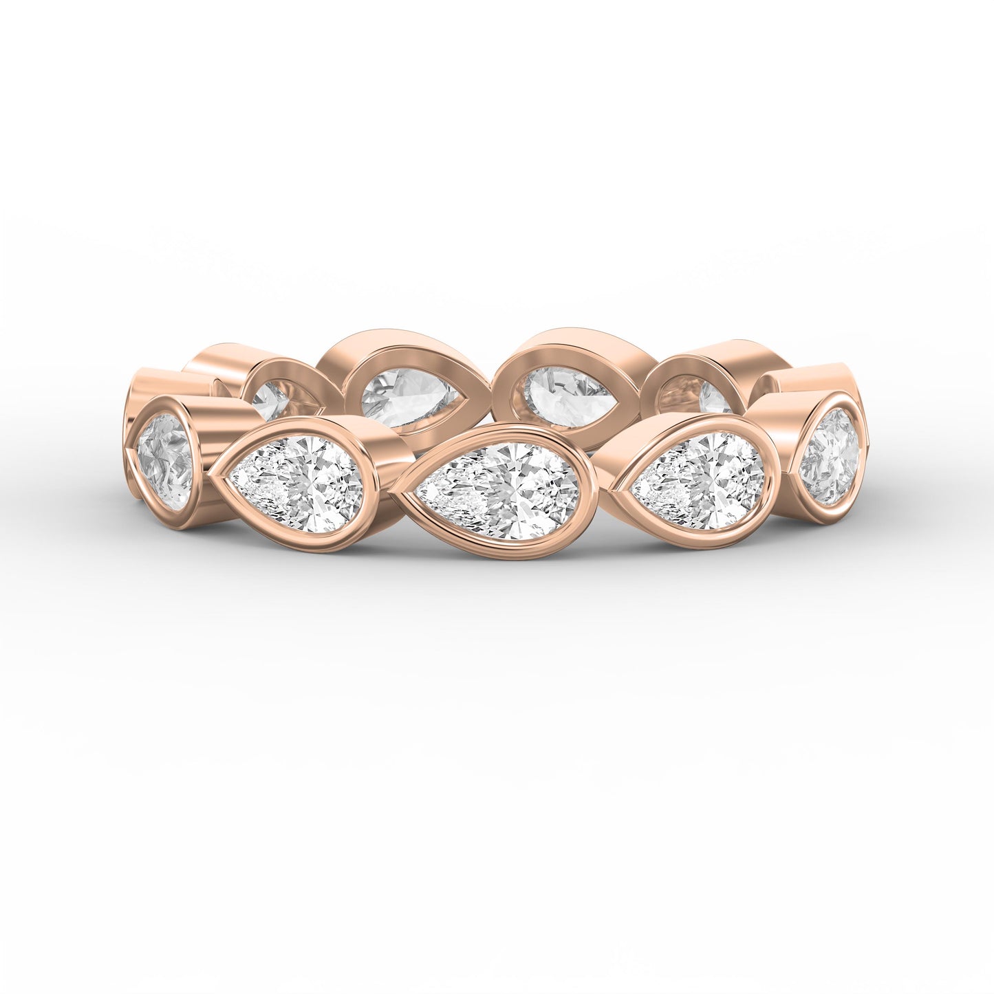 Bezel Set Pear Cut Diamond Ring