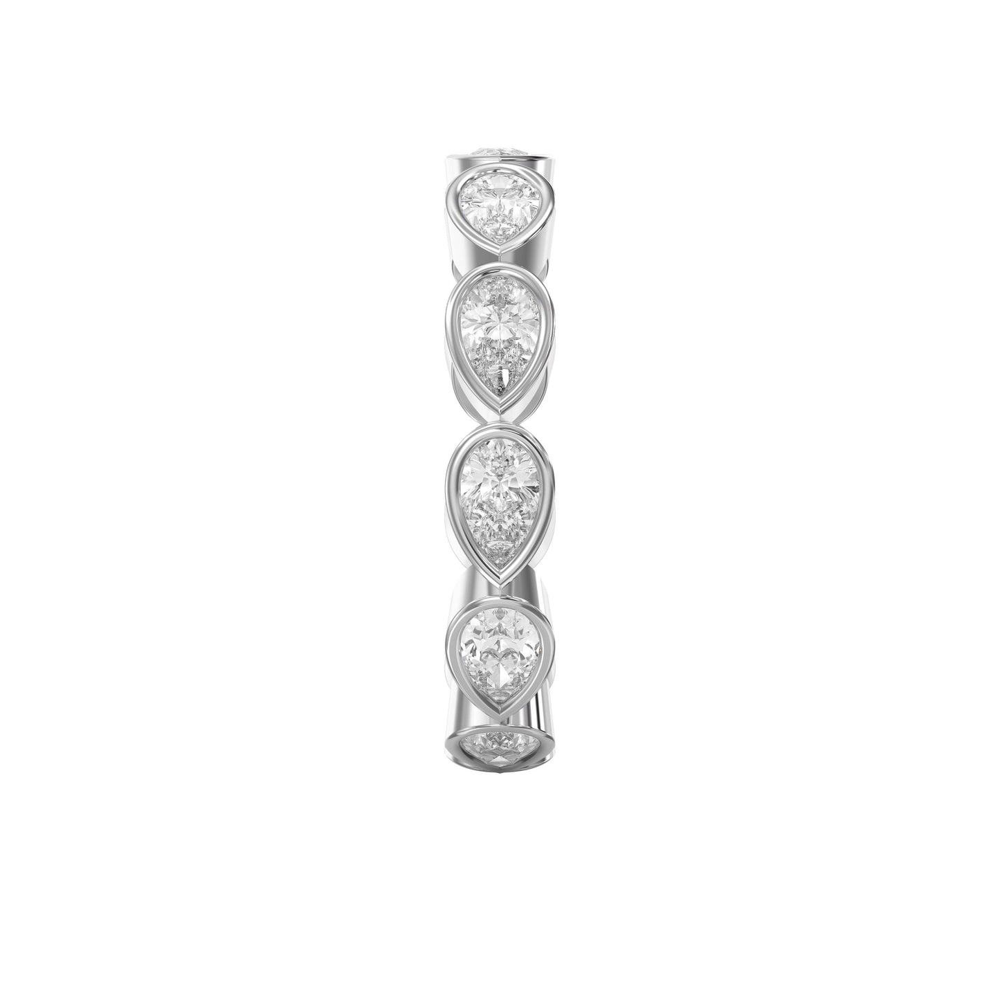 Bezel Set Pear Cut Diamond Ring