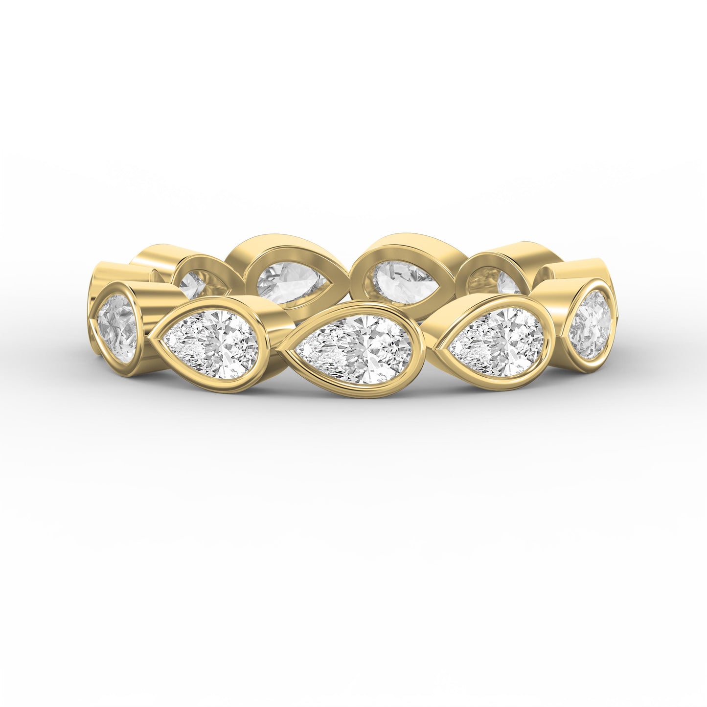 Bezel Set Pear Cut Diamond Ring