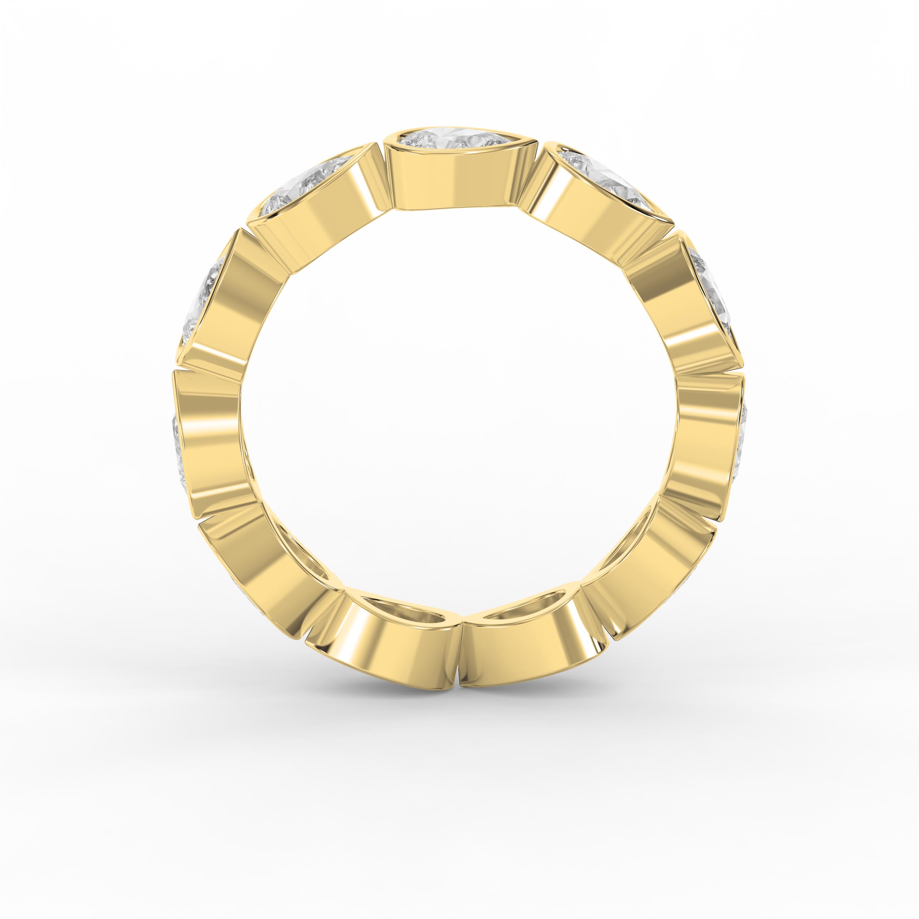 Bezel Set Pear Cut Diamond Ring
