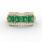 Emerald Cut Green Diamond Statement Ring
