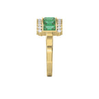 Emerald Cut Green Diamond Statement Ring