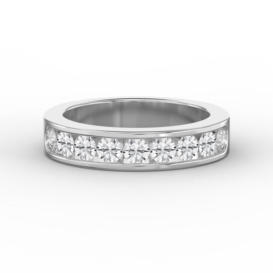 Channel Set Round Diamond Half Ring